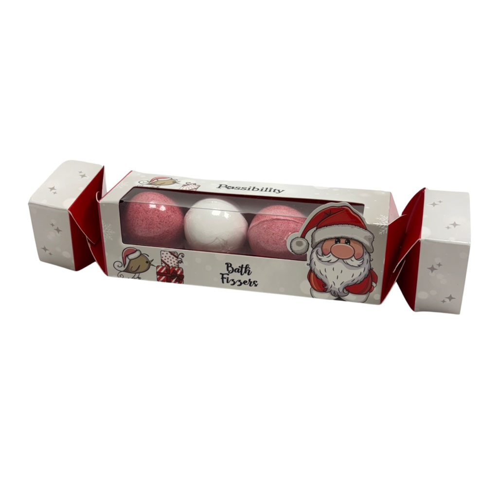 Santa Novelty Cracker Box - 25g Bath Fizzers (Pack of 12)