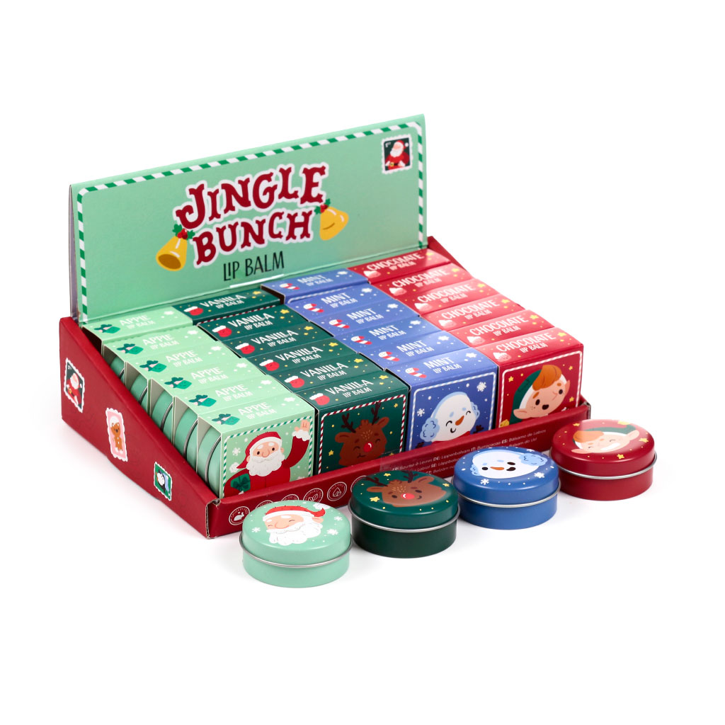 Jingle Bunch Christmas Lip Balm in a Tin (Pack of 24)
