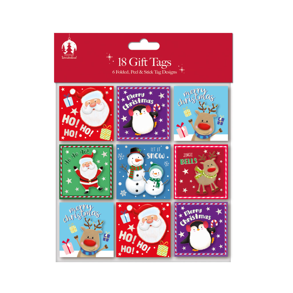 [X9648B] Gift Tags XMAS 18 Cute Hand Finished (Pack of 12)