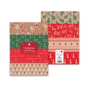Kraft Paper Eco Mix Wrap XMAS 8 Sheet Pack (Pack of 50)