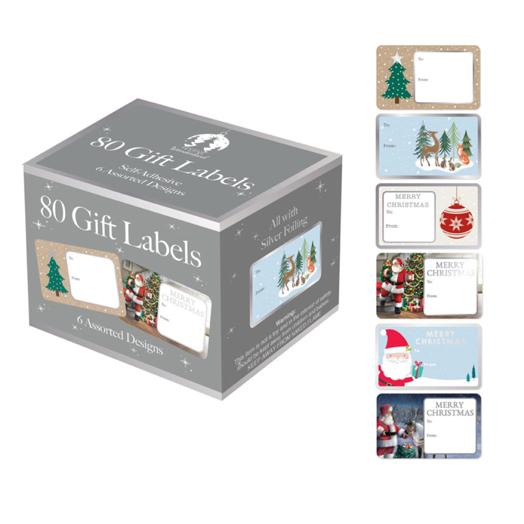 Gift Labels XMAS - 80 Assorted Boxed (Pack of 24)