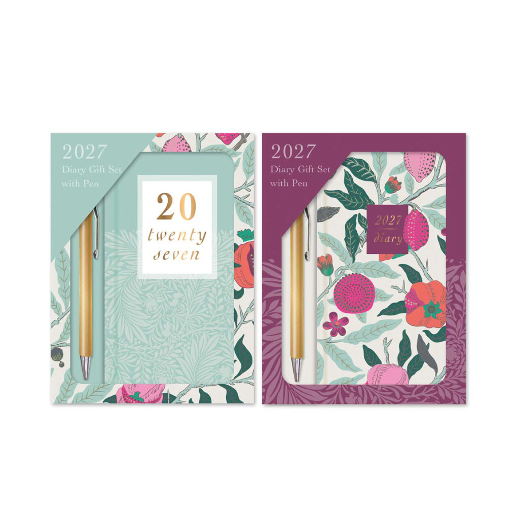 Gift Set Diary Slim WTV with Pen Floral