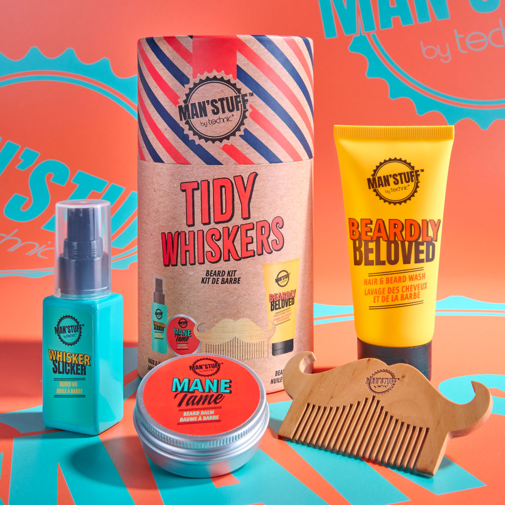 MAN STUFF BY TECHNIC Tidy Whiskers Beard Care Kit for Men (Pack of 6) from EMT Healthcare