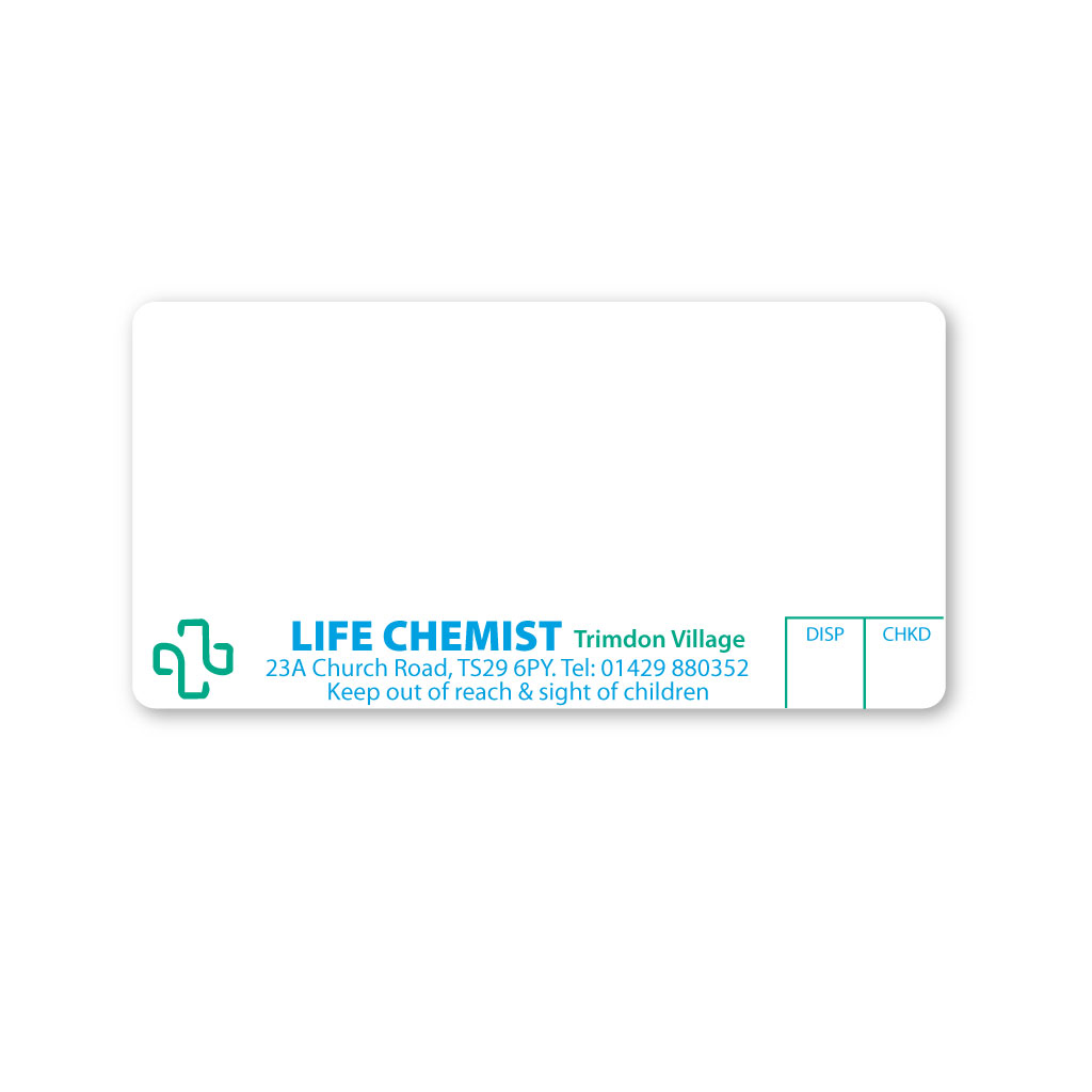 [EMT5288] Life Chemist Trimdon Village Pharmacy Labels 