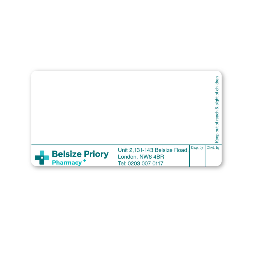 [EMT5349] Belsize Priory Pharmacy Labels