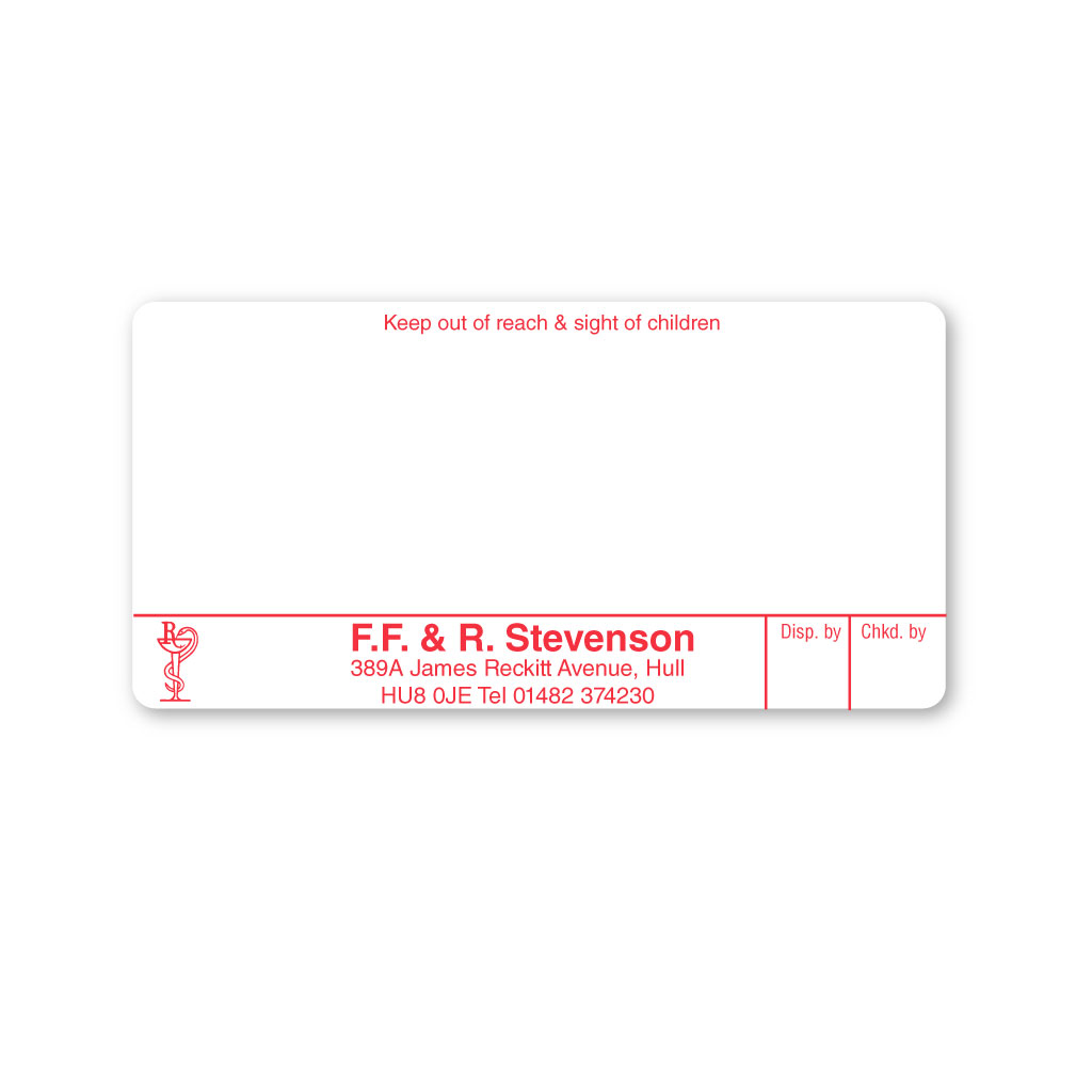 [EMT5388] FF&R Stevenson Pharmacy Labels