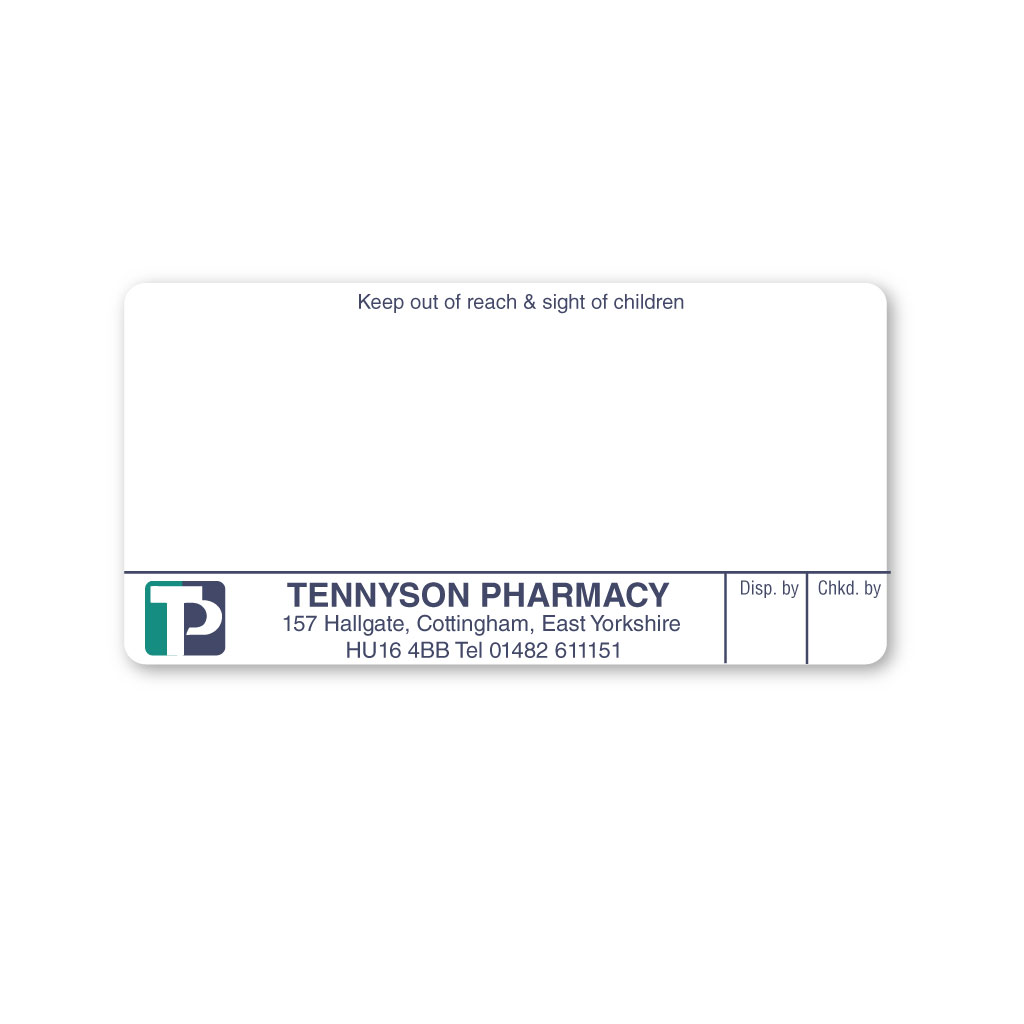 Tennyson Pharmacy Labels - From EMT Healthcare
