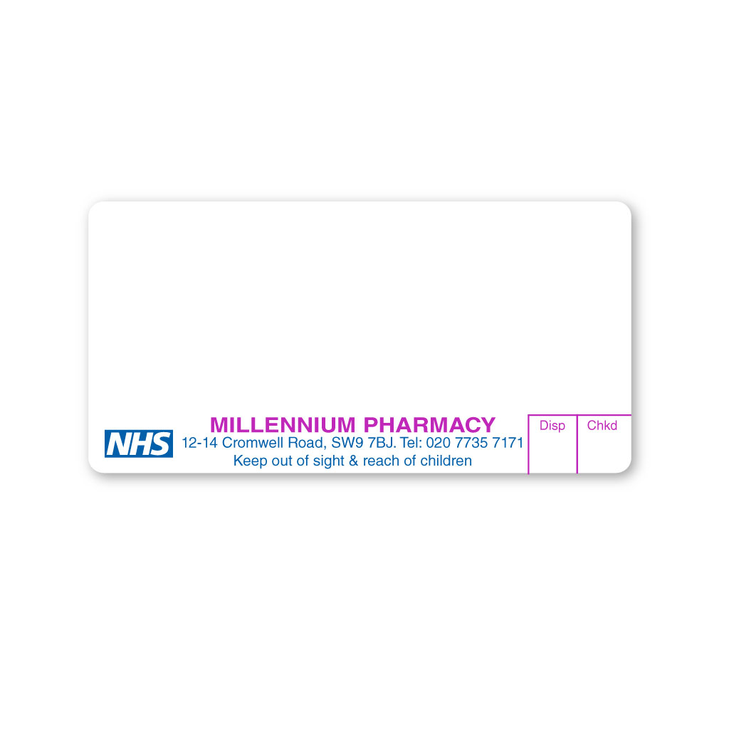 Millennium Pharmacy Labels Cromwell Road - From EMT Healthcare