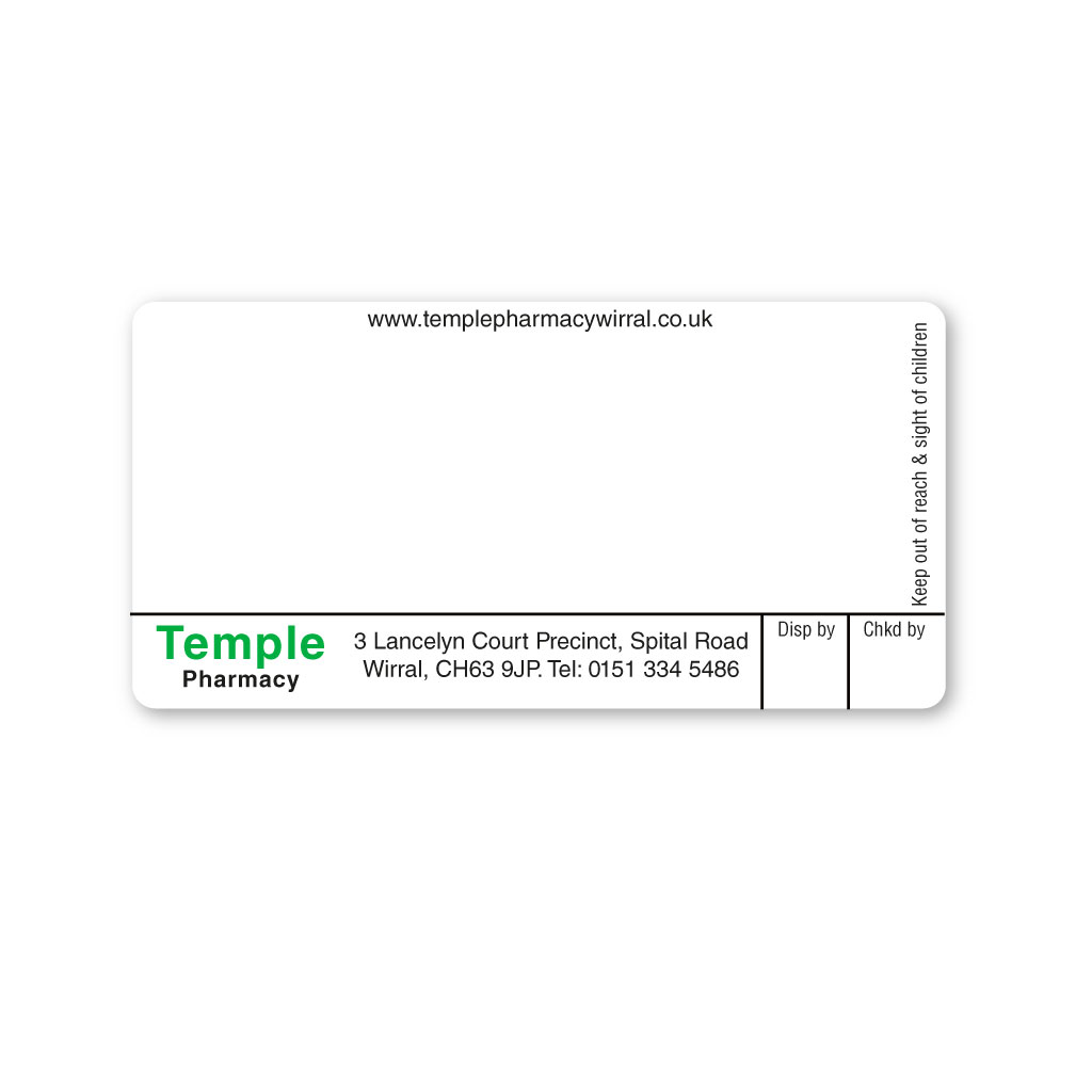 Temple Pharmacy Labels From EMT Healthcare