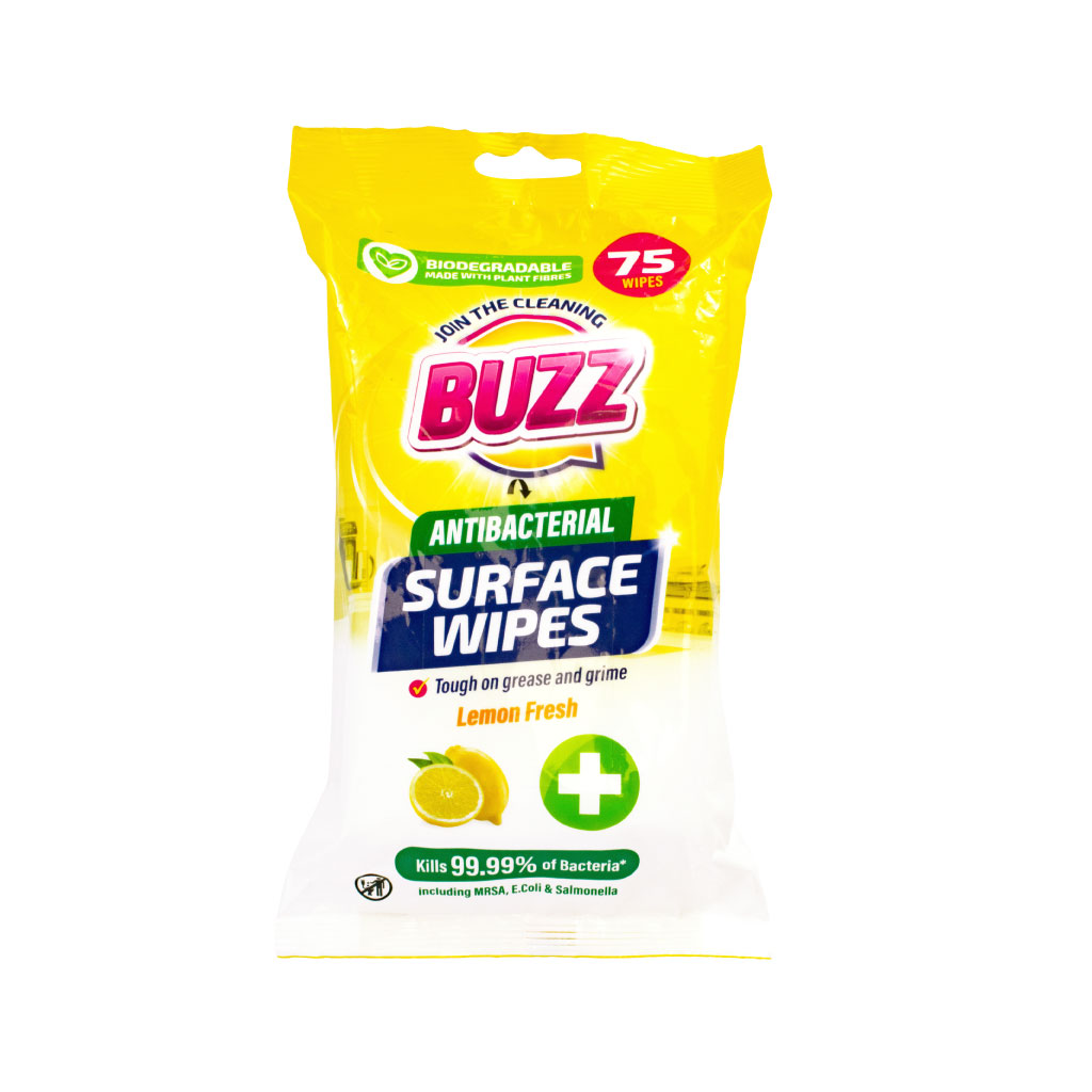 Buzz Biodegradable All Purpose Anti-Bac Wipes - Lemon Fresh - Pharmacy Retail - Household From EMT Healthcare