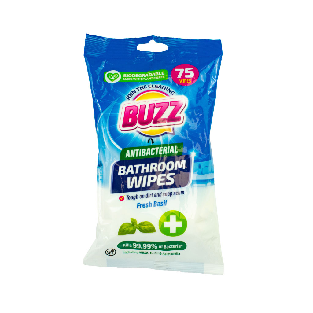 Buzz Biodegradable Bathroom Anti-Bac Wipes - Fresh Basil - Phamracy Retail - Household From EMT Healthcare