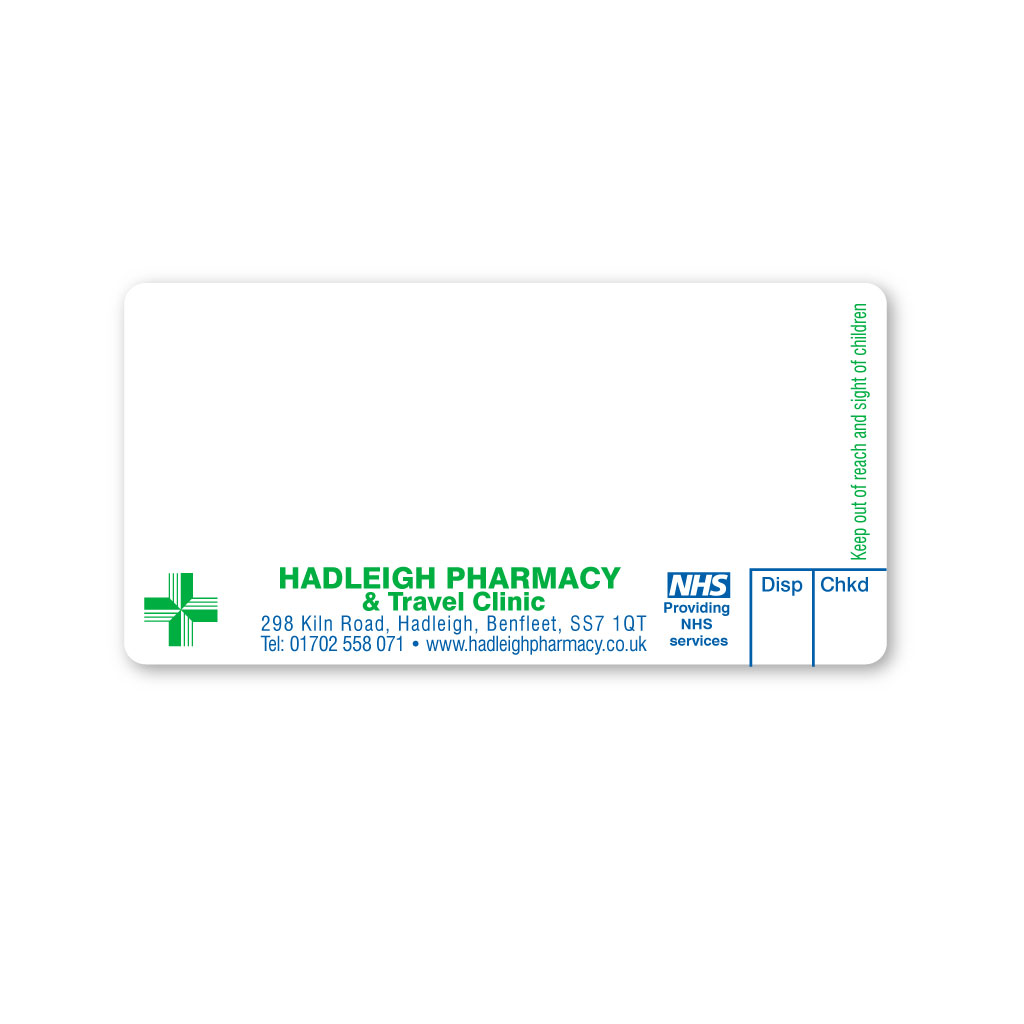Hadleigh Pharmacy Labels From EMT Healthcare