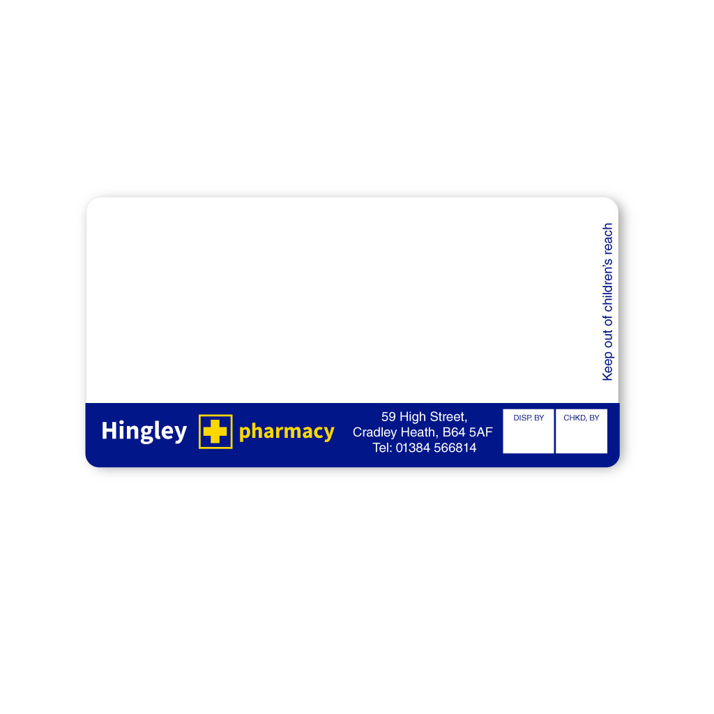 Hingley Pharmacy - Midlands Retail Supply Pharmacy Labels From EMT Healthcare