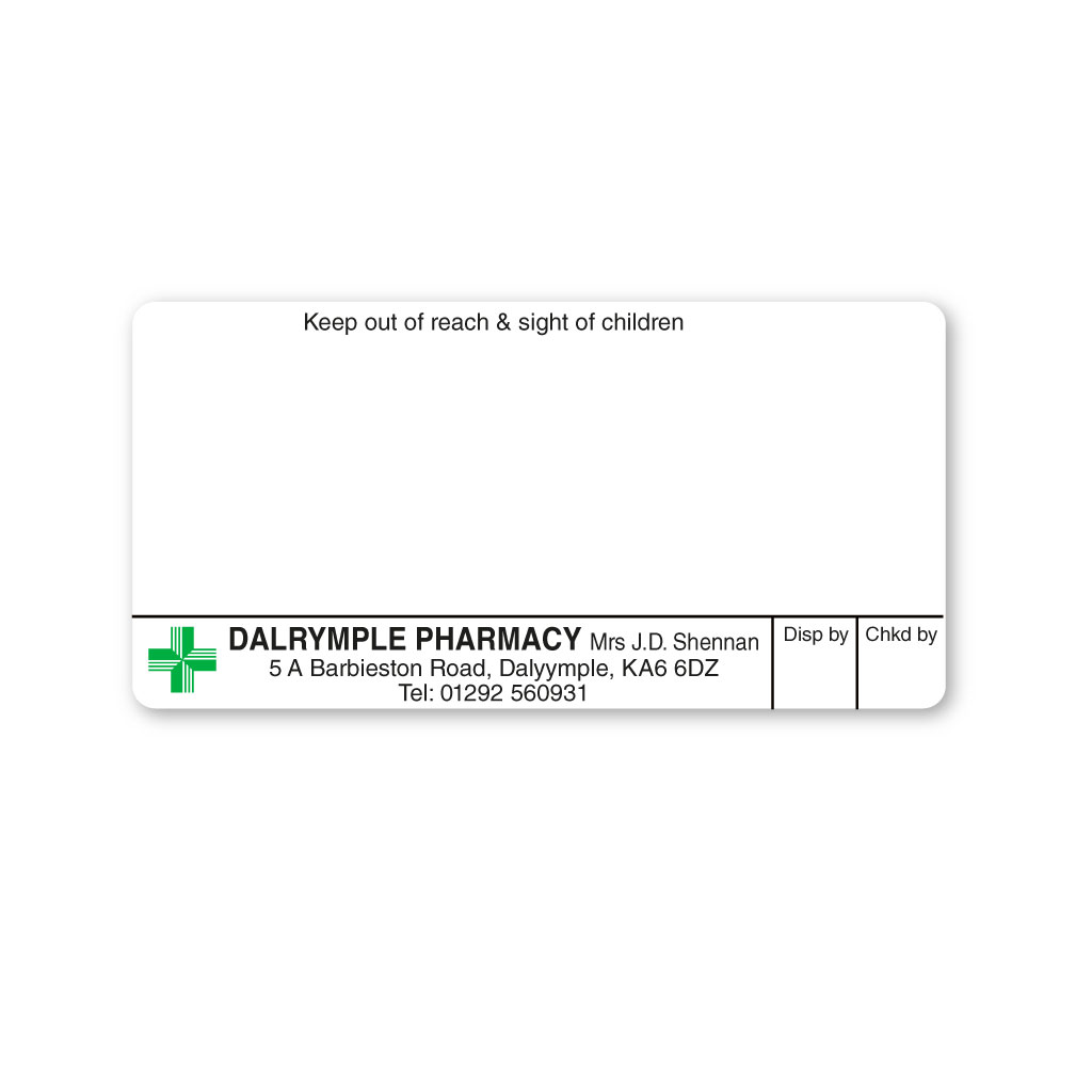 Dalrymple Pharmacy Label From EMT Healthcare
