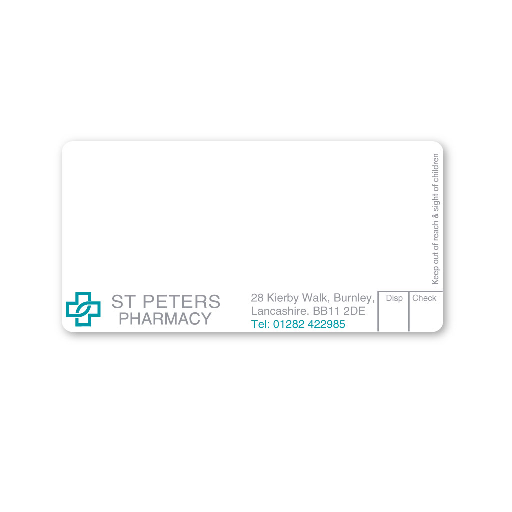 St Peters Pharmacy Labels from EMT Healthcare