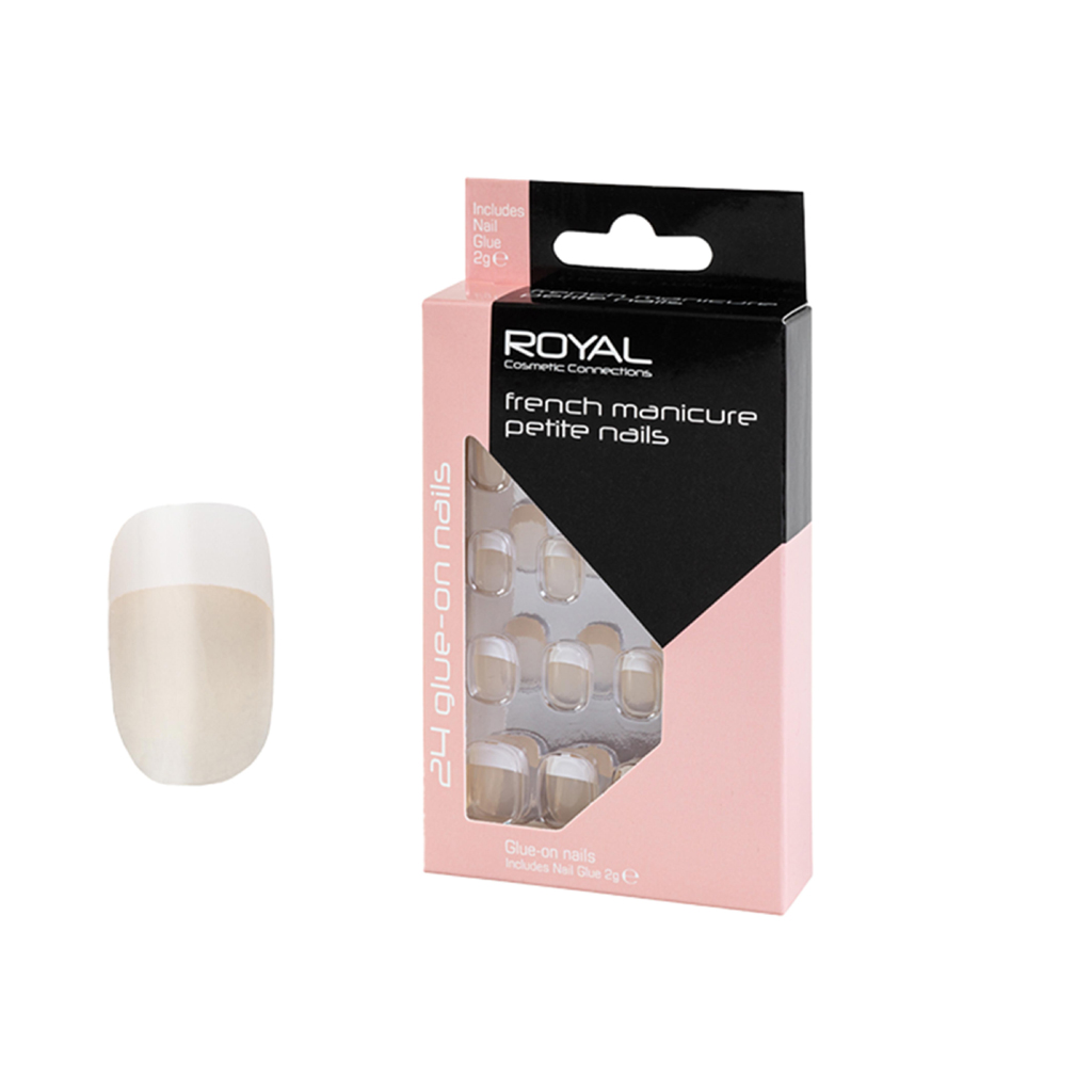 [NNAI048] 24 French Manicure Petite Fake Nails & Glue