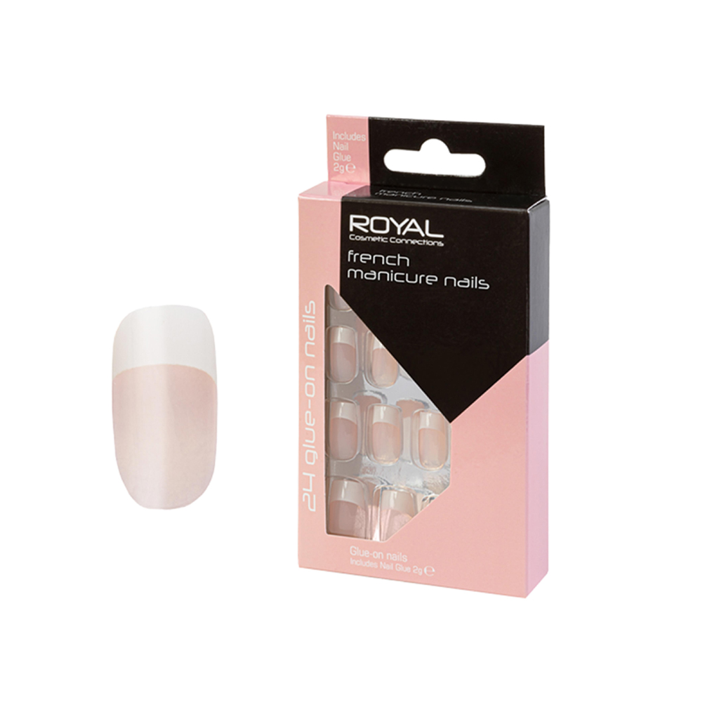 24 French Short Square Nail Tips & 2g Glue