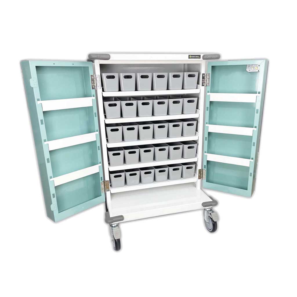 [HECT655] 30 Tray Compact Unit Dosage Trolley