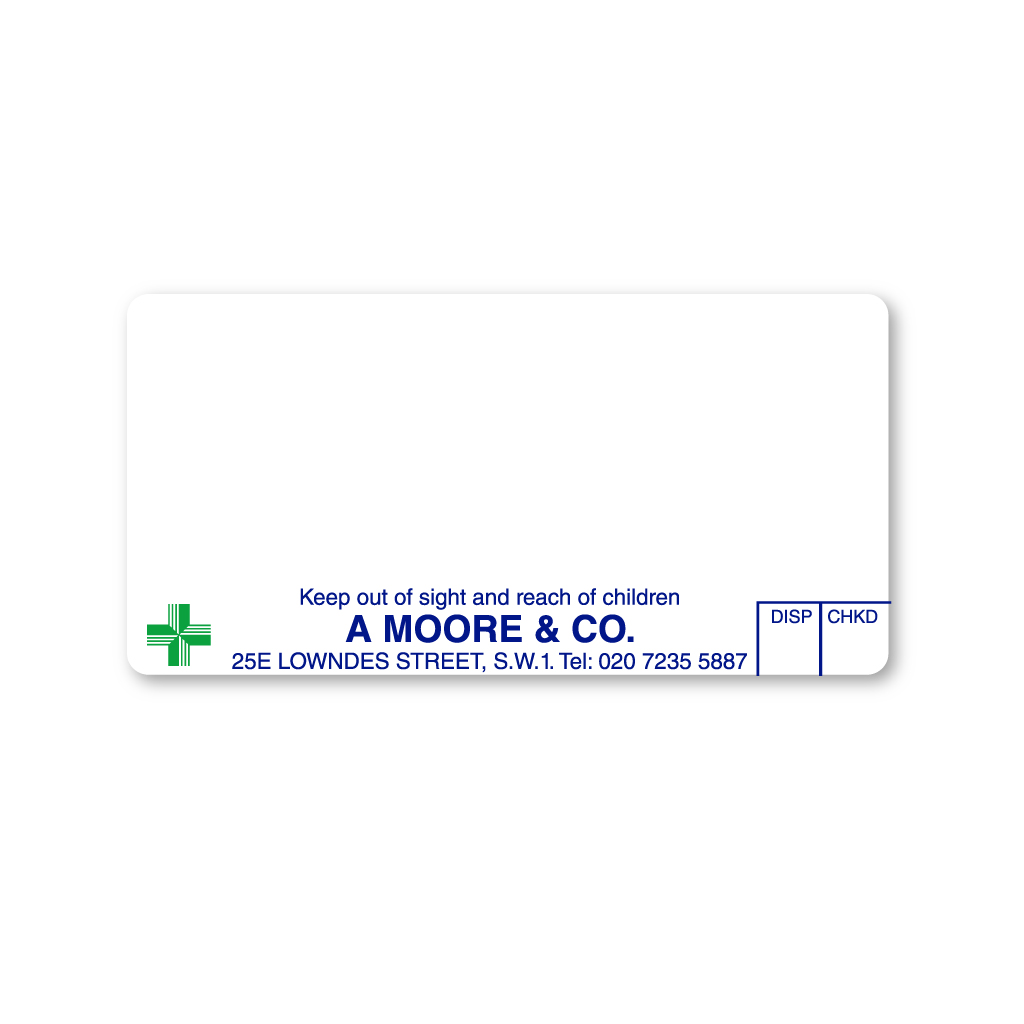 A Moore&Co. Pharmacy Labels