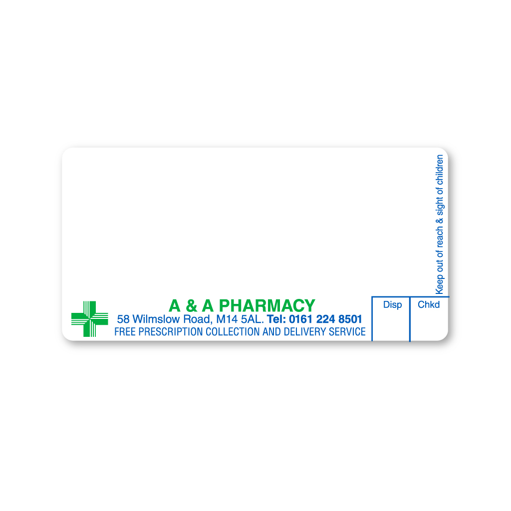 [AZEMT3616] A&A Pharmacy Dumbarton Labels