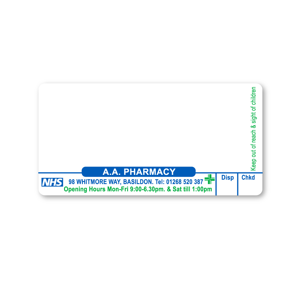 [EMT1492] AA Pharmacy Labels
