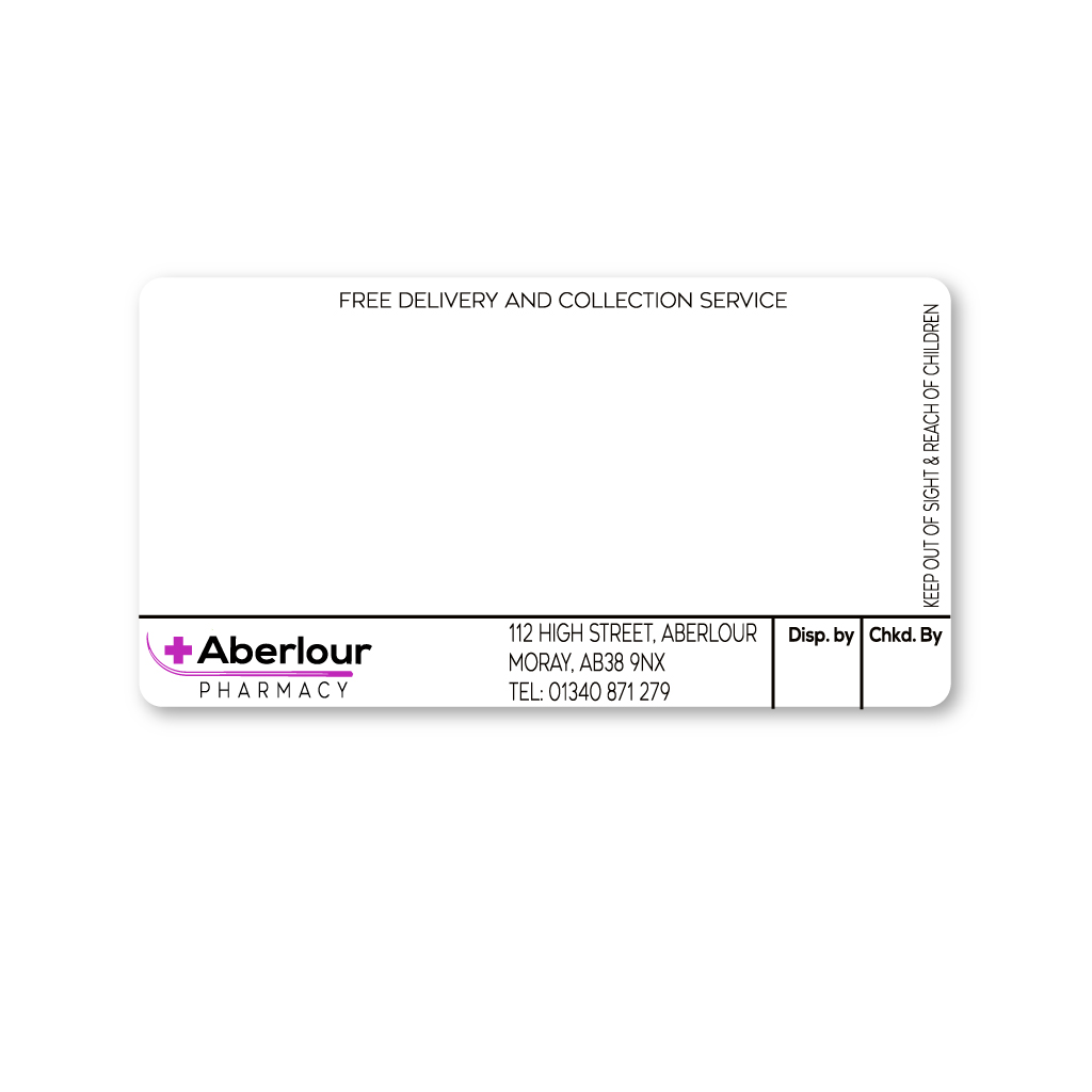 Aberlour Pharmacy Dispensing Labels