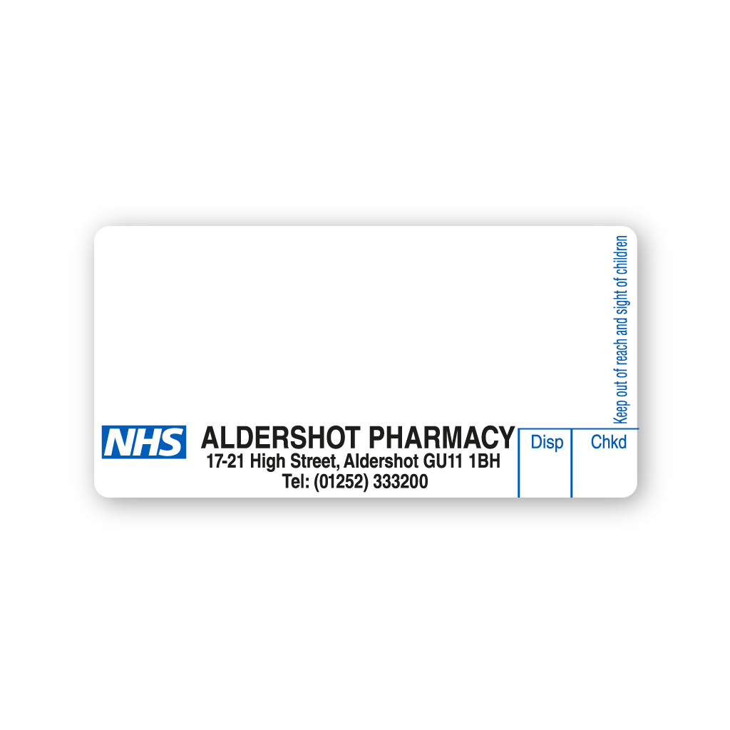 [EMT1405] Aldershot Pharmacy Labels