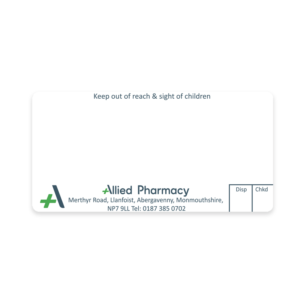 [AZEMT3138] Allied Merthyr Road Pharmacy Labels