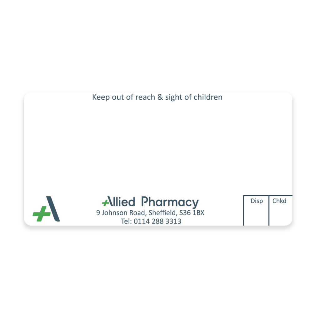 [AZEMT3143] Allied Stocksbridge Pharmacy Labels