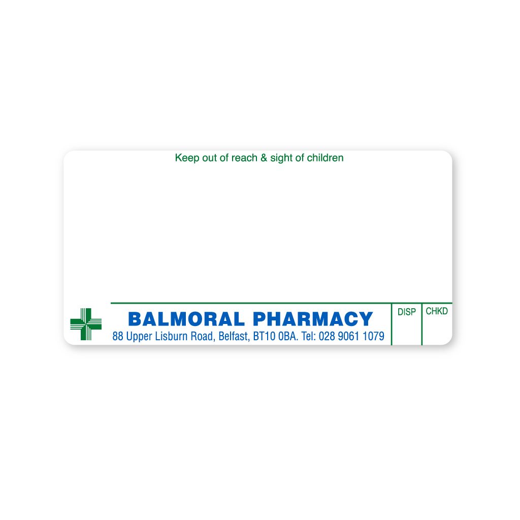 [AZEMT3210] Balmoral Pharmacy Dispensing Labels