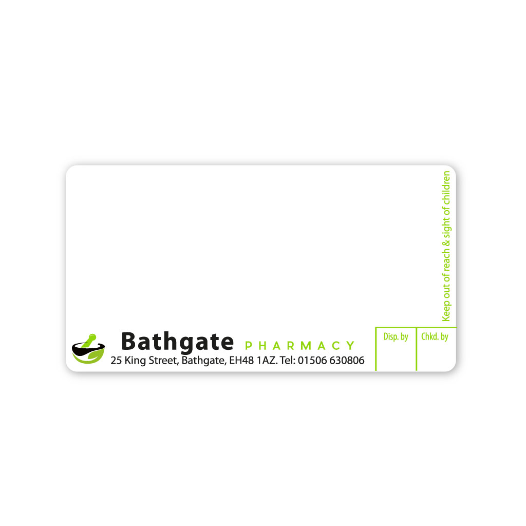 [BREMT2851] Bathgate (25 King Street) Pharmacy Labels