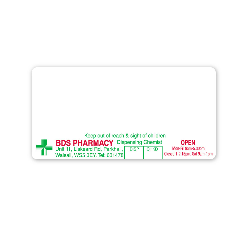 BDS (Liskeard Rd) Pharmacy Labels 
