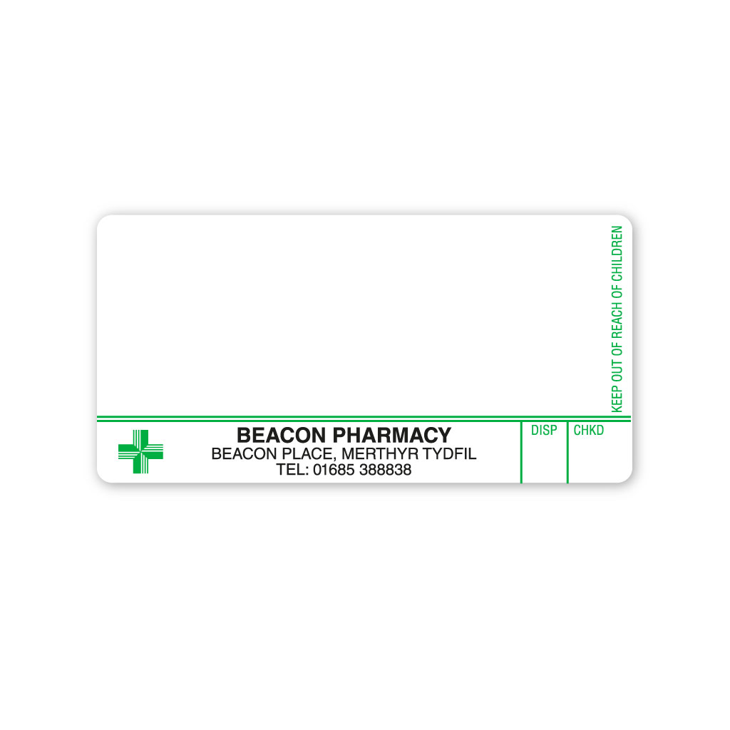 [AZEMT3682] Beacon Pharmacy (Merthyr) Labels