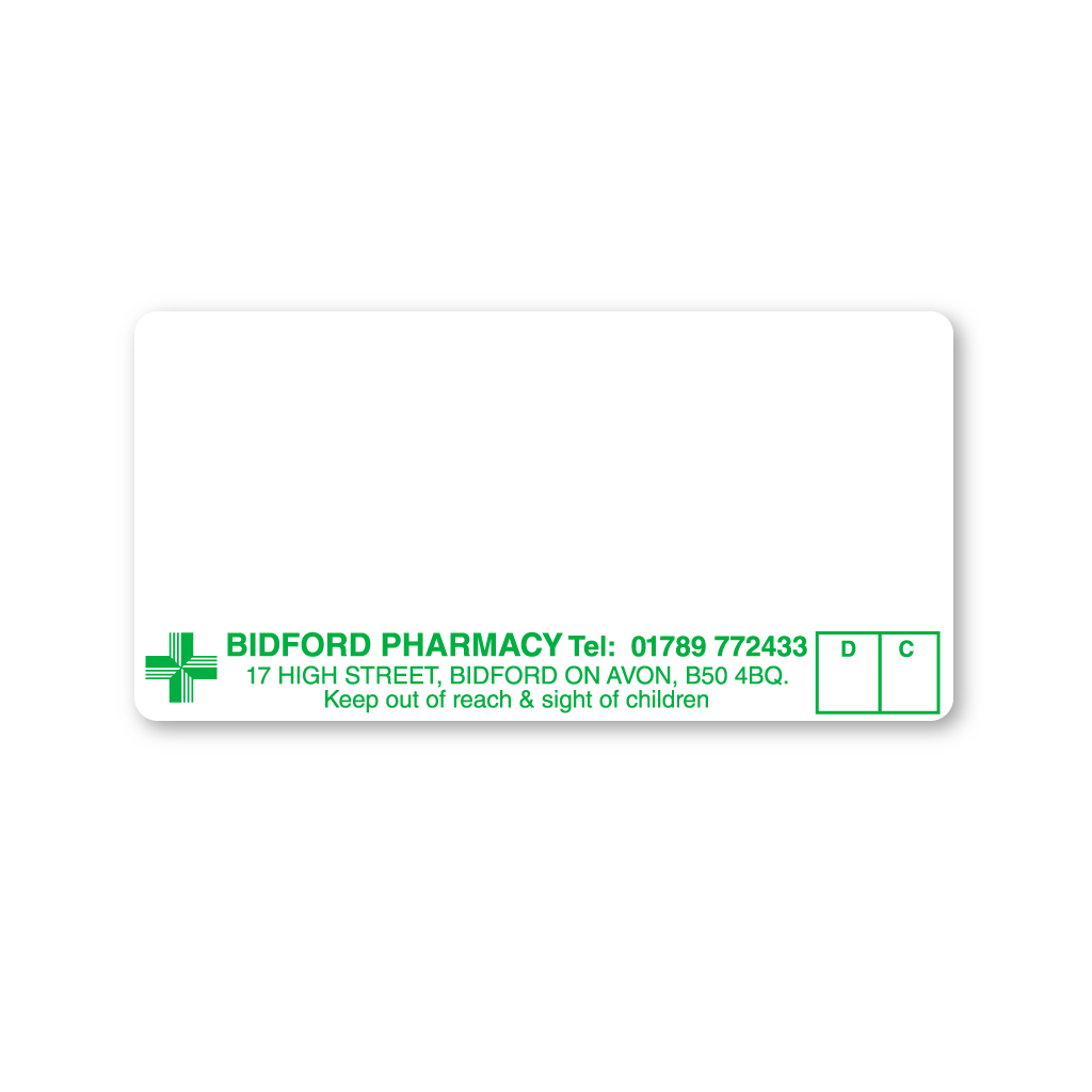 [EMT1906] Bidford Pharmacy Labels