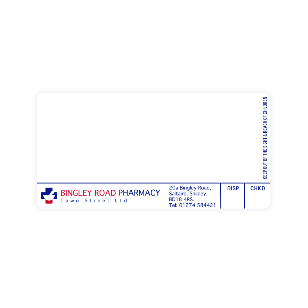 Roshban Bingley Rd Pharmacy Labels