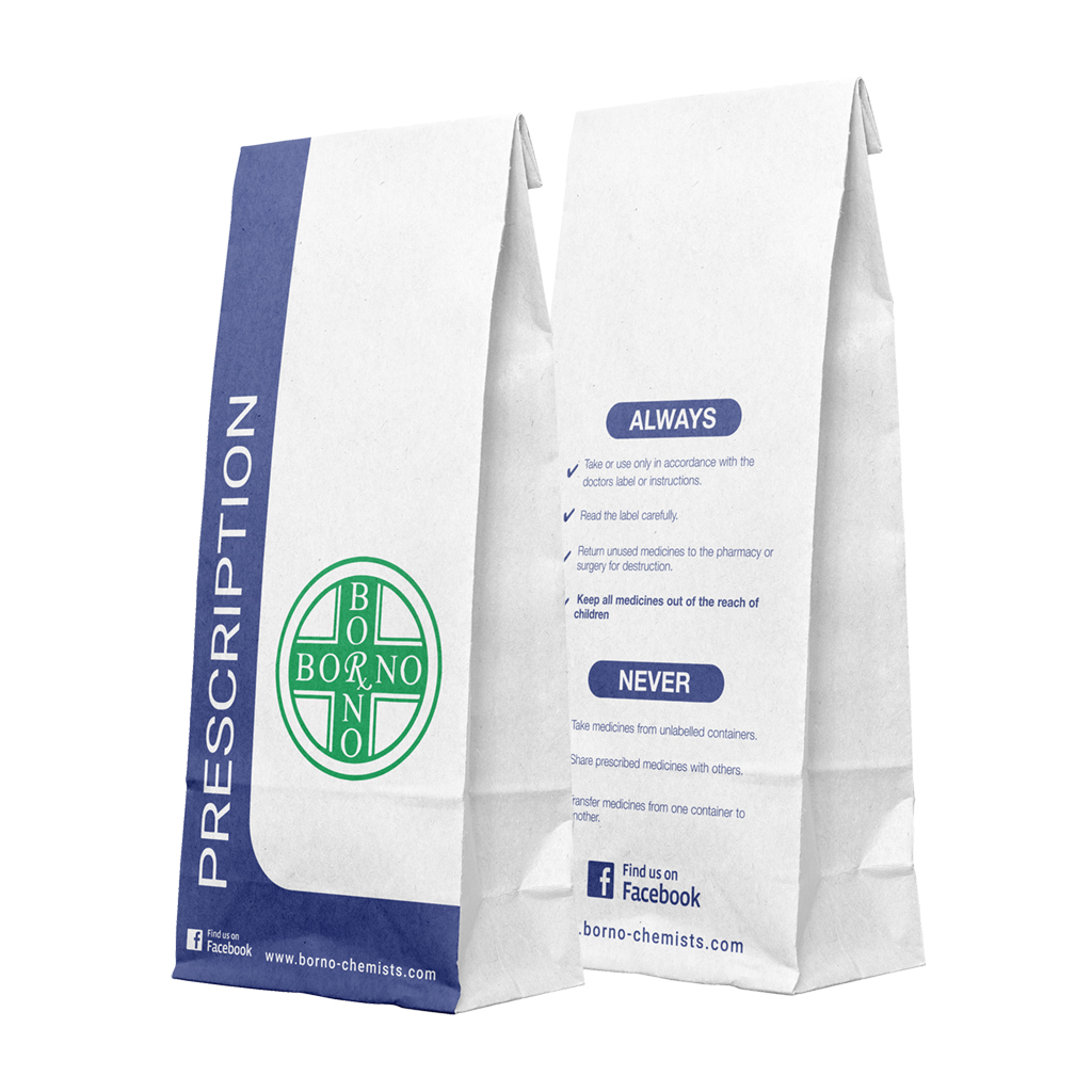 [BORNP3] P3 Borno Chemist Prescription Bags (Pack of 1000)
