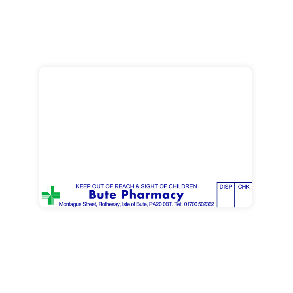 [BREMT3456] Bute Pharmacy Labels