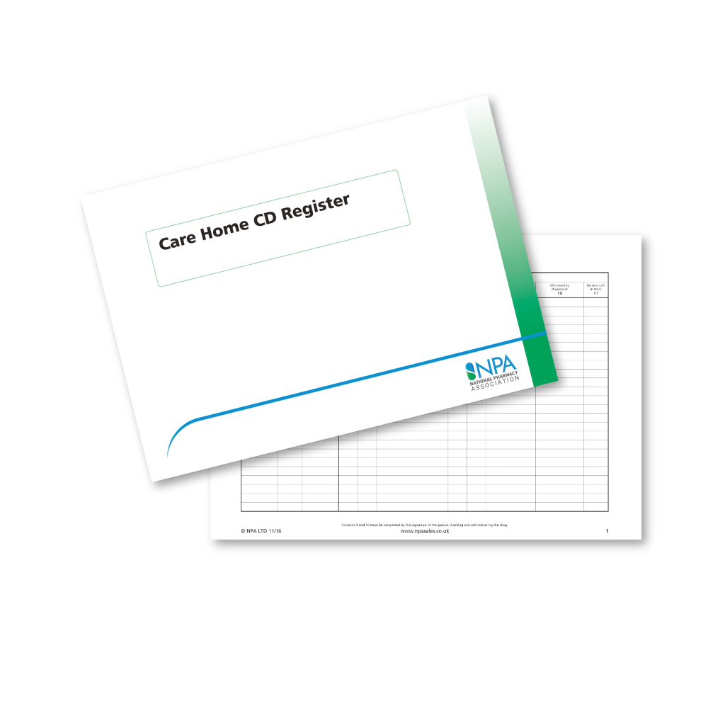 care homes controlled drug register