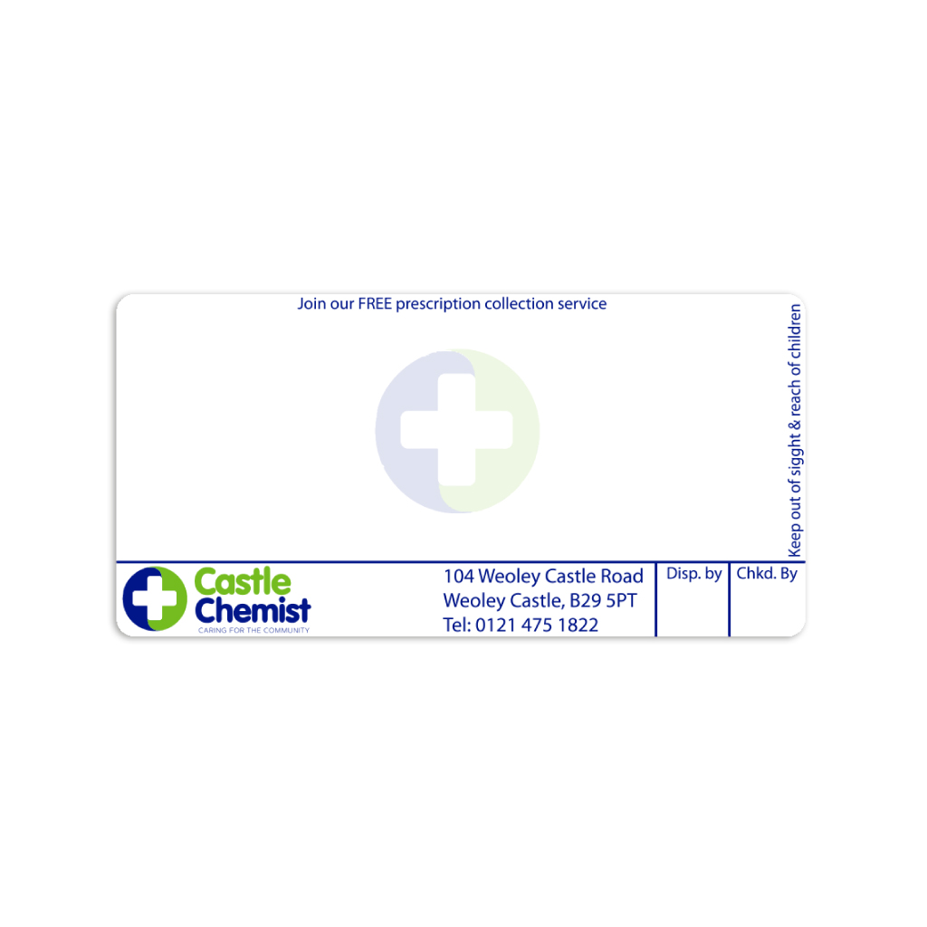 [EMT1712] Castle Chemist Labels (B29 5PT)