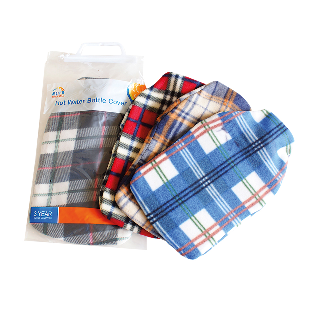 [CS18734] Hot Water Bottle Covers - Checked Fleece