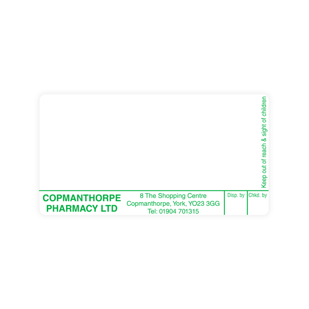 [BREMT2334] Copmanthorpe Pharmacy Labels 