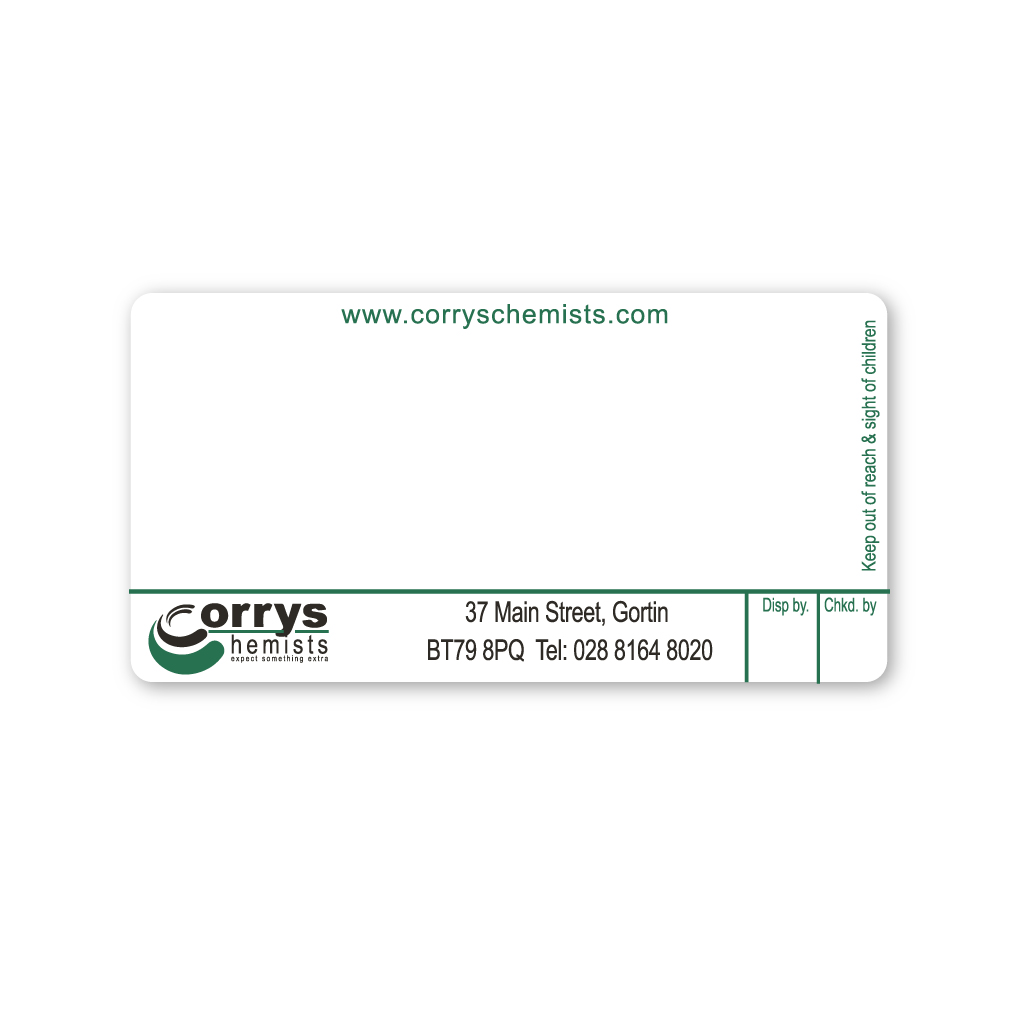 Corrys Chemist Labels Gortin
