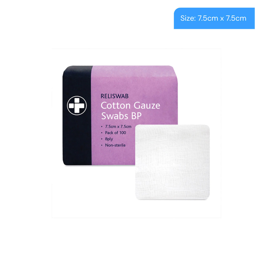 [372] Cotton Gauze Swabs Non Sterile 7.5cm x 7.5cm