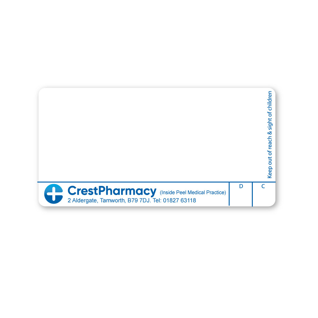 [AZEMT3775] Crest Pharmacy Labels (2 Aldergate)