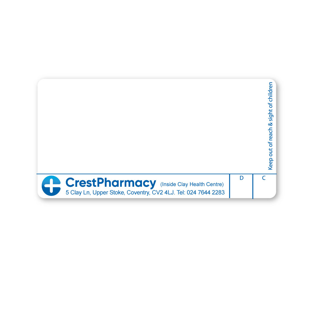 [AZEMT2887] Crest Pharmacy Labels 5 Clay Lane