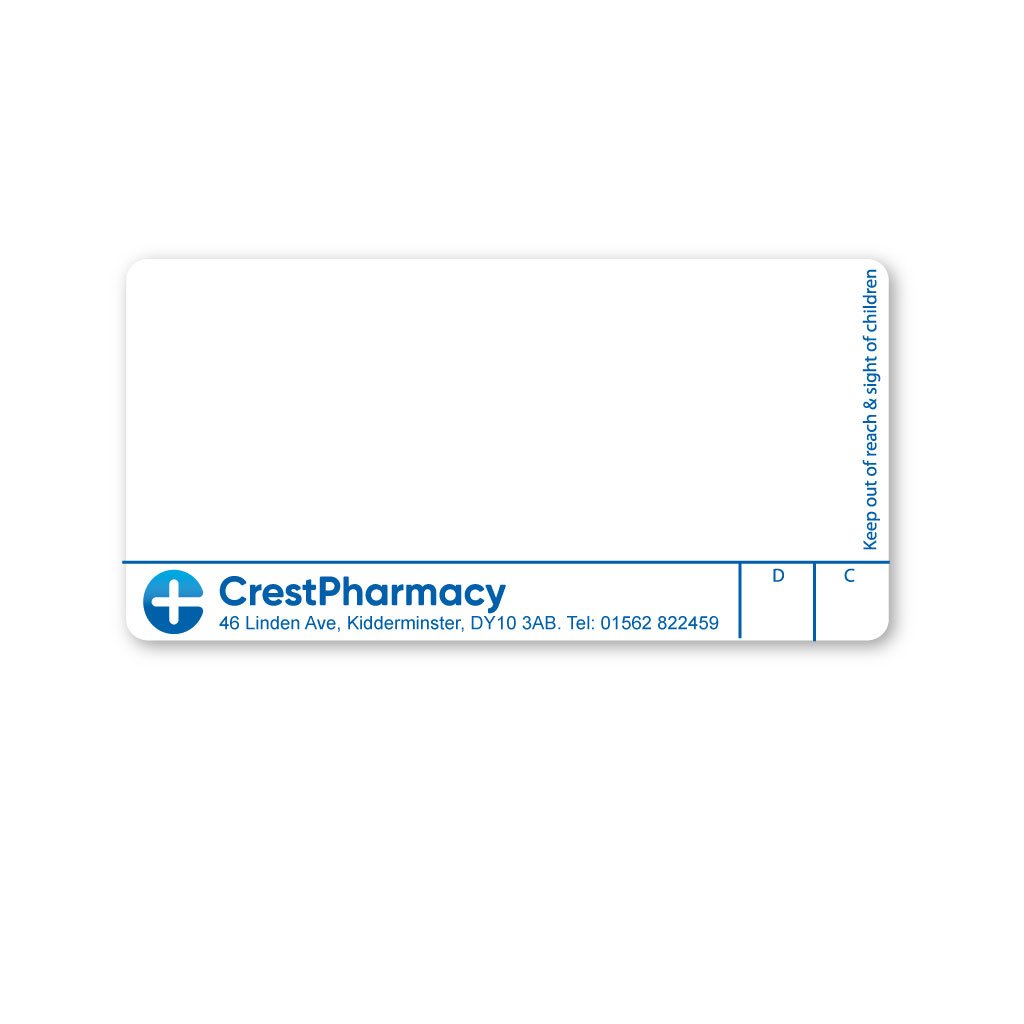 [AZEMT2890] Crest Pharmacy Labels (46 Linden Avenue)