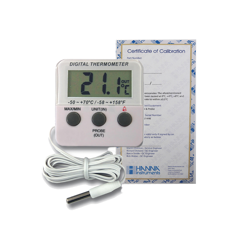 [TH018FRCERT] Digital Fridge Thermometer - UKAS Calibration Certificate