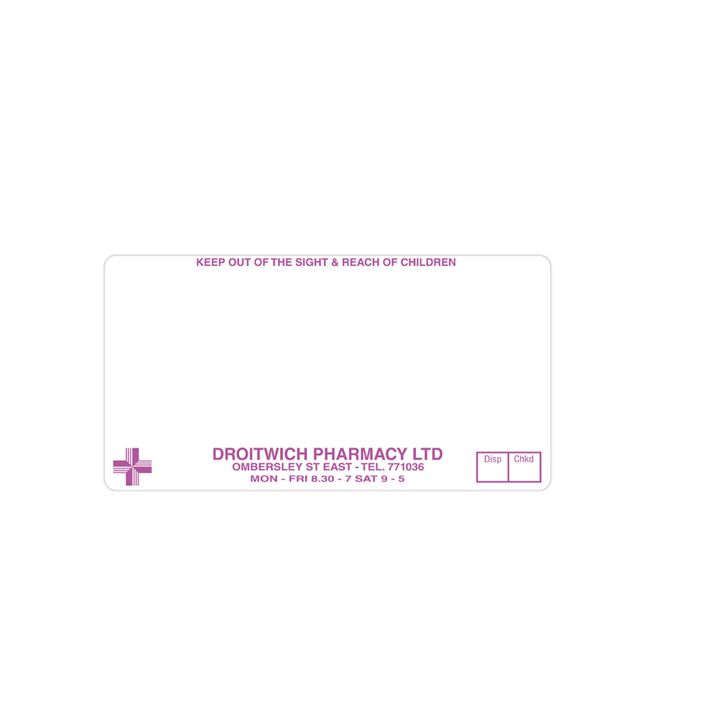 [EMT1429] Lister Chemist Droitwich Pharmacy Labels