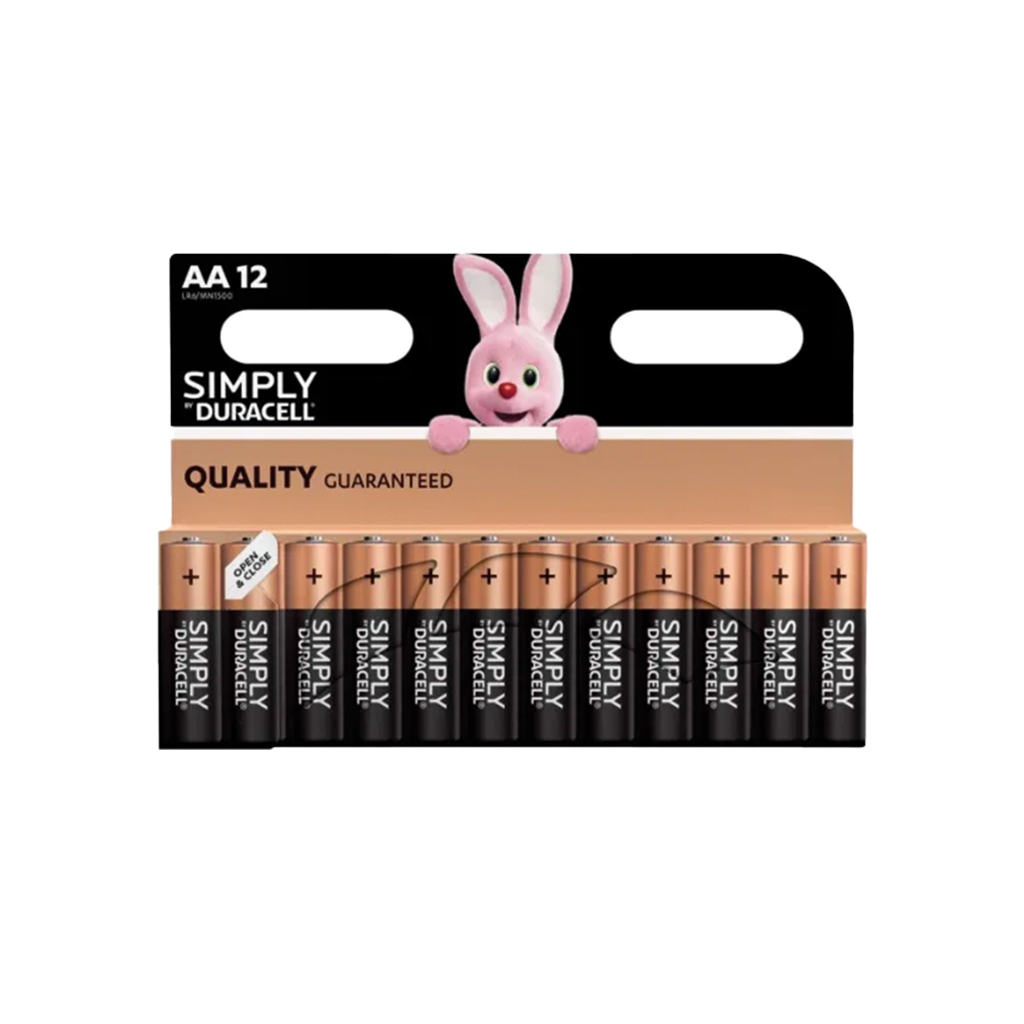 [S5938] Duracell Simply AA Batteries - Card of 12 (Pack of 12)