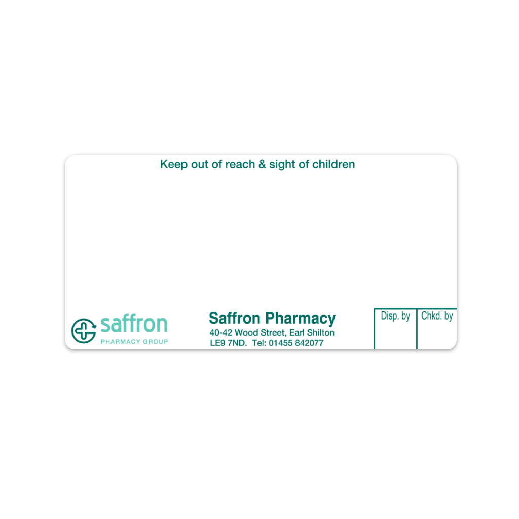 [EMT639] Saffron Group   Earl Shilton Pharmacy Labels